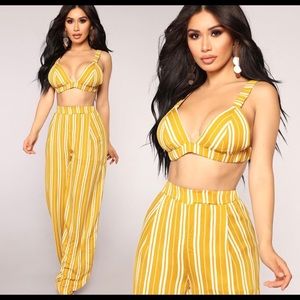Fashion Nova Mustard Two Piece Outfit